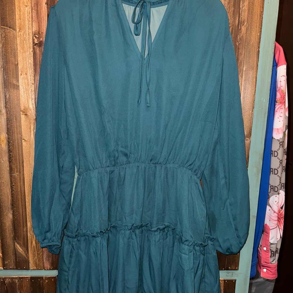 Amazon Women's Teal Long Sleeve Dress